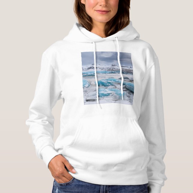 Pull À Capuche Paysage de glace de glacier, Islande (Devant)