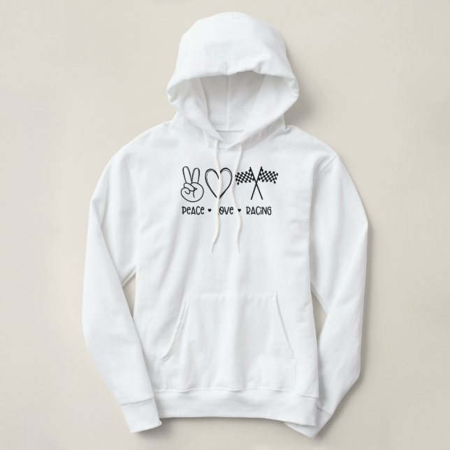 Pull À Capuche Peace love Racing (Design devant)