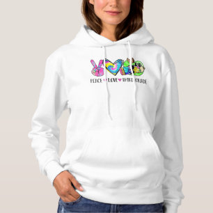 Pull À Capuche Peace Love Tee de 3e année Joyeux Premier Jour De