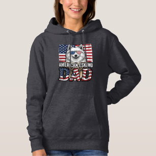 Pull À Capuche Père Esquimau Américain Patriotique Vintage Chien