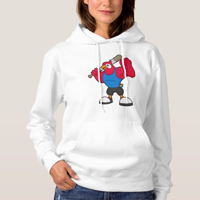 Pull À Capuche Perroquet au baseball avec batte de baseball (Devant)
