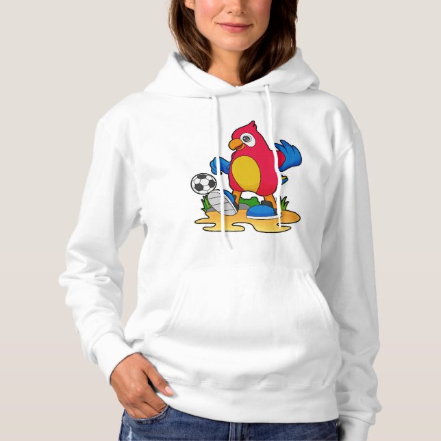 Pull À Capuche Perroquet comme joueur de football avec Soccer (Devant)