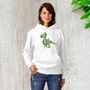 Pull À Capuche Personnage de dinosaure vert avec des pointes viol