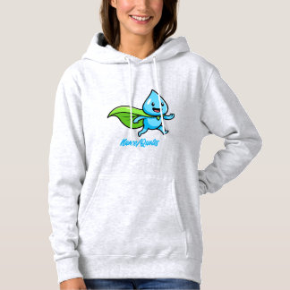 Pull À Capuche Personnage de goutte d'eau de style de vie vert