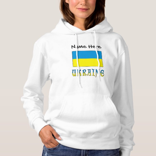 Pull À Capuche Personnalisation du drapeau ukrainien et ukrainien (Devant)
