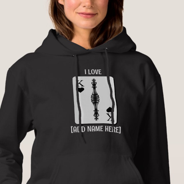 Pull À Capuche Personnalisé BLACK KING JOUER CARTE JEU pièce d'éc (Créateur téléchargé)