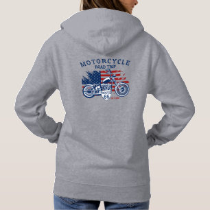 Pull À Capuche Personnaliser Motorcycle Route 66 États-Unis Drape