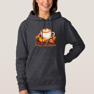 Pull À Capuche Petit Citrouille de papa Café d'automne et Feuille
