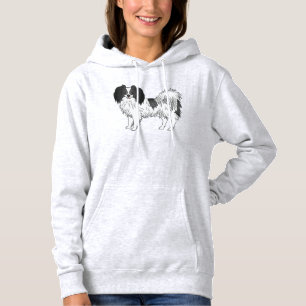 Pull À Capuche Phalène Noir Et Blanc Adorable Design Chien