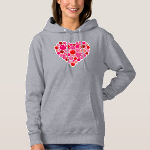 Pull À Capuche Pickleball plein coeur rose et rouge amour