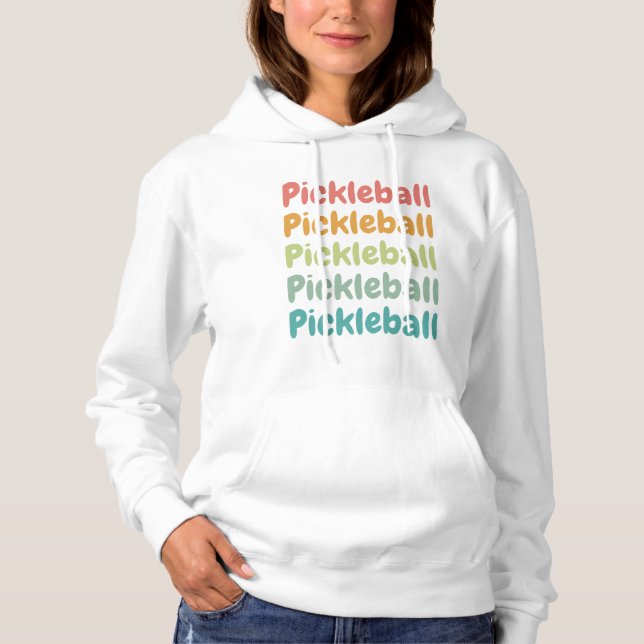 Pull À Capuche Pickleball Retro Pickleball Player  (Devant)