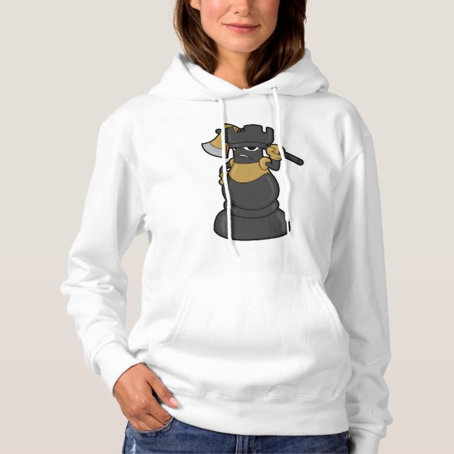Pull À Capuche Pièce d'échecs Roche à l'échec avec Ax (Devant)