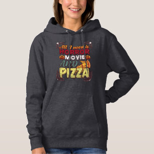 Pull À Capuche Pizza Film d'Horreur Halloween Citrouille Crâne Tr