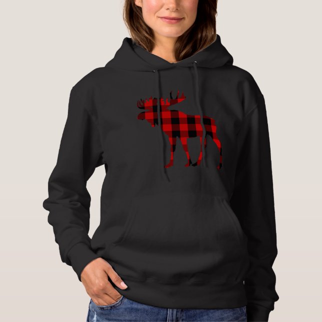 Pull À Capuche Plaid rouge de Moose Buffalo (Devant)