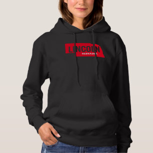 Pull À Capuche Plan de l'État de Lincoln Nebraska Bold Red Midw