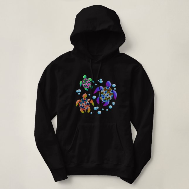 Pull À Capuche Pochon de Guinée Florale Silhouette Guignée Louveu (Design devant)