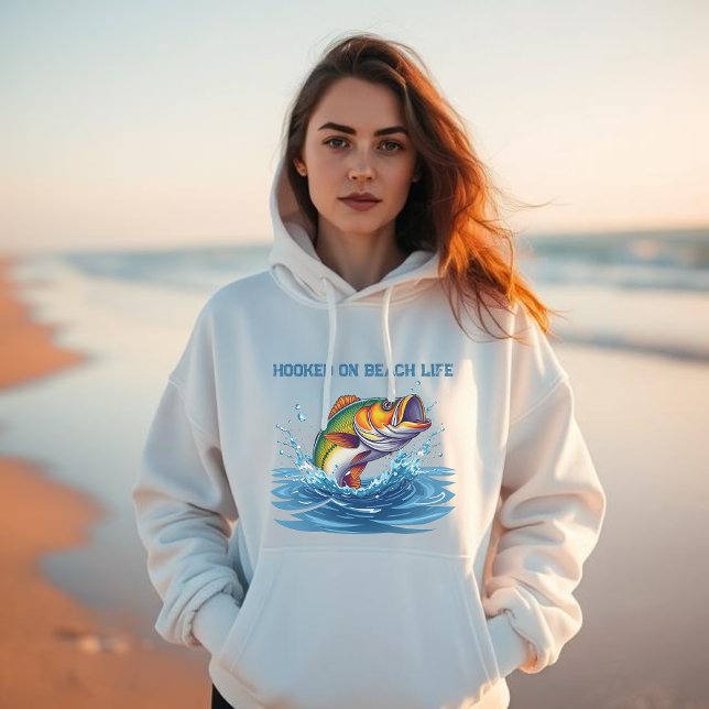 Pull À Capuche Poisson sur la plage (Fish-Hooked on Beach Life Hoodie
)