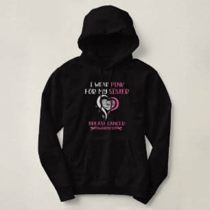 Pull À Capuche Porter Ruban rose Soeur Cancer du sein Guerrier