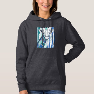 Pull À Capuche Portrait de girafe coloré Gravure vintage vecteur