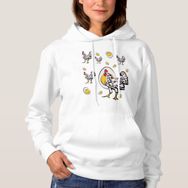 Pull À Capuche Poulets rétro (Devant)