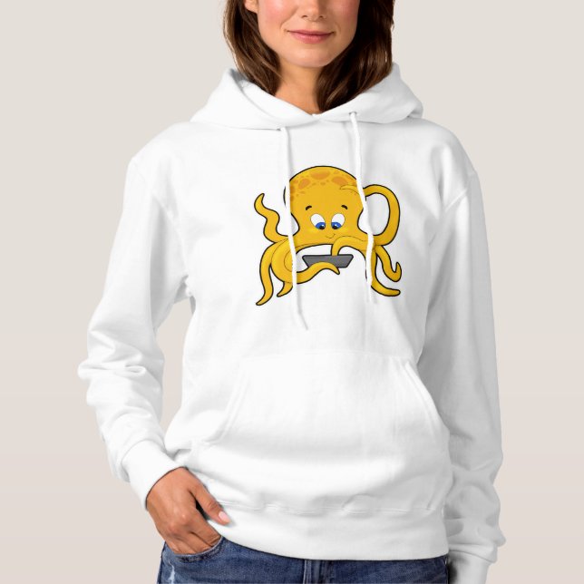 Pull À Capuche poulpe avec ordinateur portable (Devant)