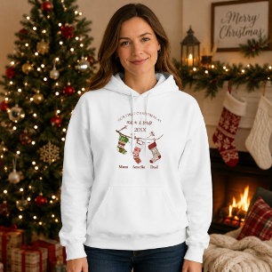 Pull À Capuche Premier Noël en tant que Maman et Papa Personnalis