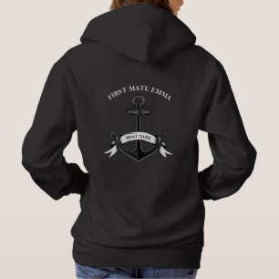 Pull À Capuche Première Ancre d'expédition de mariage Noir Person