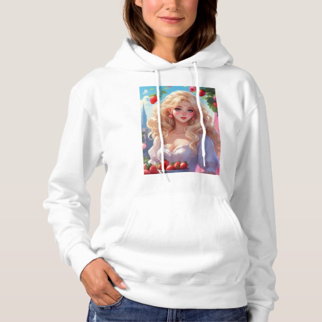 Pull À Capuche Princesse aux fraises (Devant)