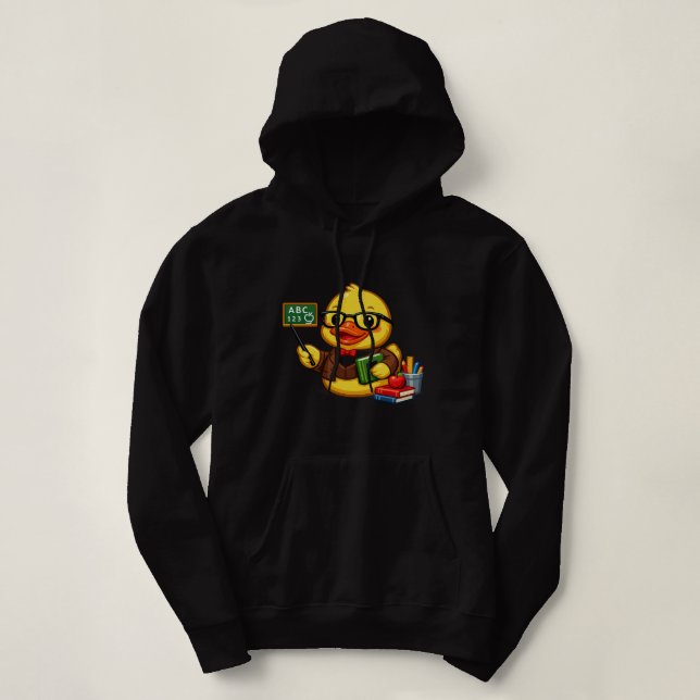 Pull À Capuche Professeur Canard en Caoutchouc (Design devant)