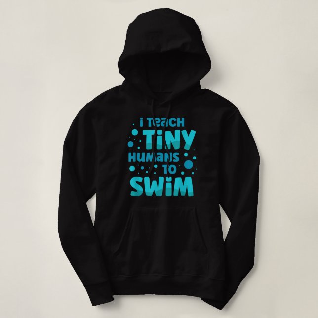 Pull À Capuche Professeur De Baignade J'Enseigne À Des Humains Mi (Design devant)