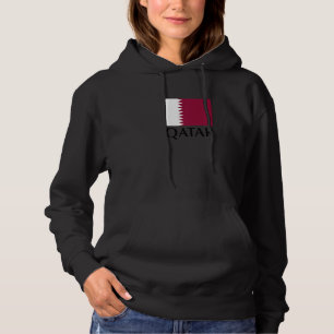 Pull À Capuche Profitez du Cool Qatar Drapeau Graphique Tee - shi