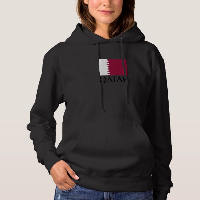 Pull À Capuche Profitez du Cool Qatar Drapeau Graphique Tee - shi (Devant)