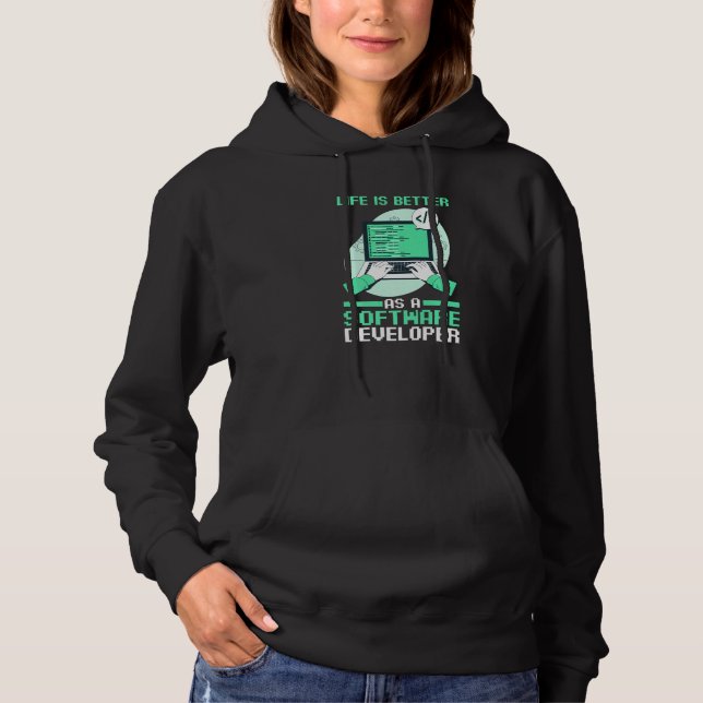 Pull À Capuche Programmeur codant en tant que développeur de logi (Devant)