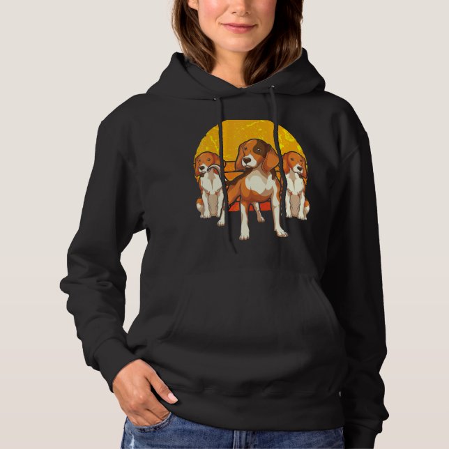 Pull À Capuche Propriétaire d'animal de chien rétro Beagle de cou (Devant)