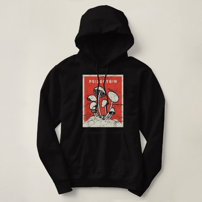 Pull À Capuche Psilocybin Retro Psychedelic Magie Champignons (Design devant)