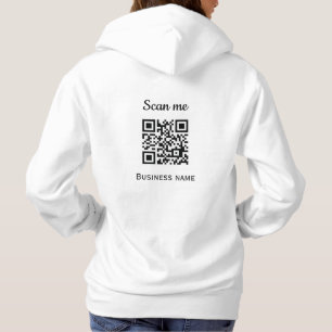 Pull À Capuche QR Code Business Logo Professionnel Noir Moderne