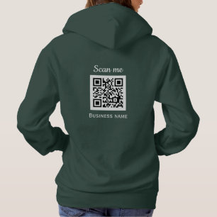 Pull À Capuche QR Code Business Logo Professionnel Vert Moderne