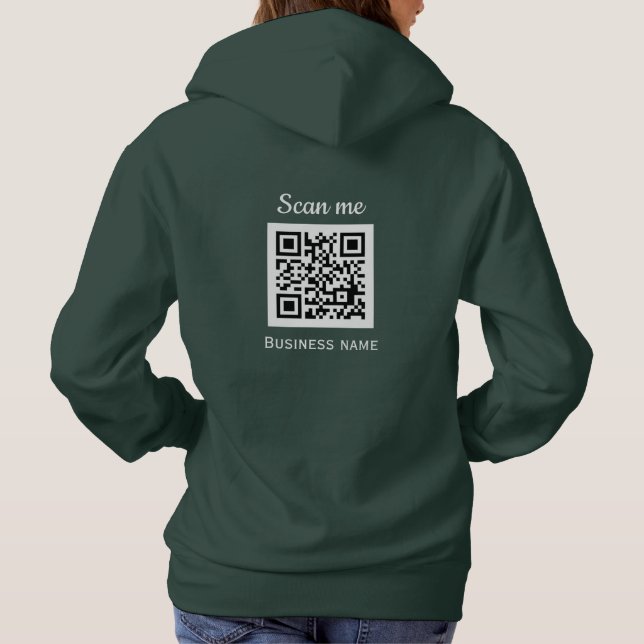 Pull À Capuche QR Code Business Logo Professionnel Vert Moderne (Dos)