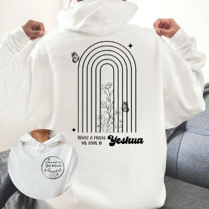 Pull À Capuche Quel ami à Yeshua Black Girly Christian