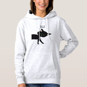 Pull À Capuche Quelle Sorcière ! Chat noir drôle avec yeux verts