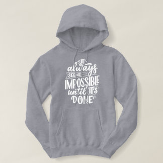 Pull À Capuche Quotidien Motivation phrase l mignon texte gris bl