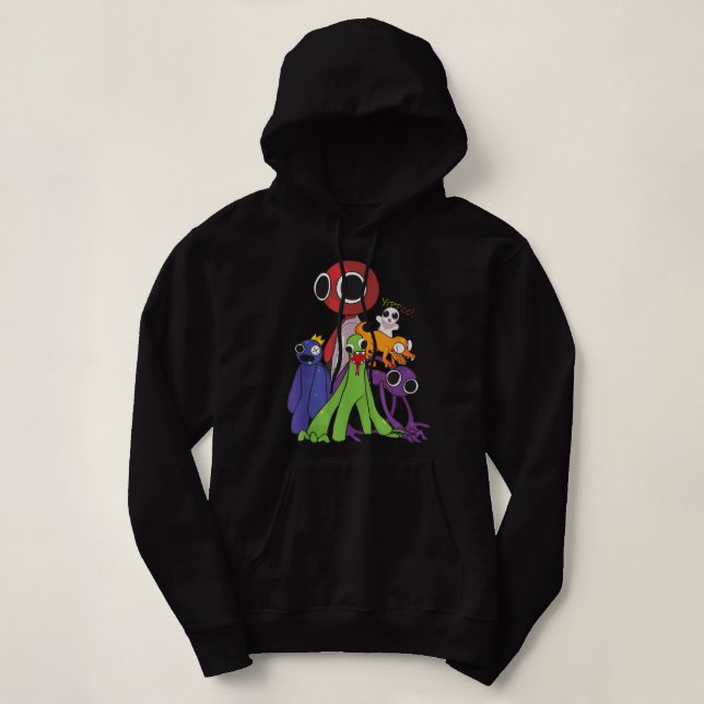 Pull À Capuche Rainbow Friends bleu orange vert (Design devant)