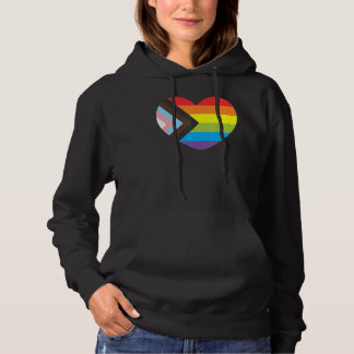 Pull À Capuche Rainbow Pride Heart Progress Proud Gay LGBTQ Gende
