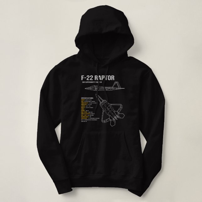 Pull À Capuche Rapteur F-22 (Design devant)