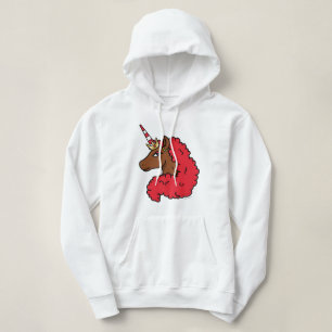 Pull À Capuche Red Afro Unicorn