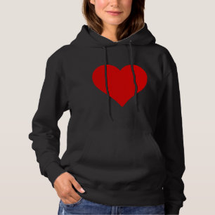 Pull À Capuche Red Heart Shape Love Classic Simple Minimalisme
