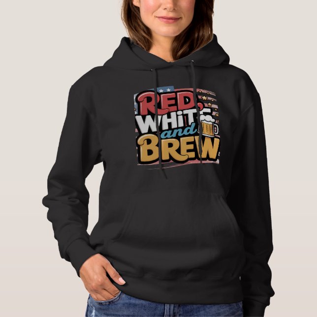 Pull À Capuche Red White et Brew USA Design (Devant)