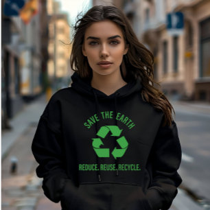 Pull À Capuche Réduire la réutilisation recycler sauver la terre
