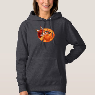 Pull À Capuche Rena Rouge Orange Badge