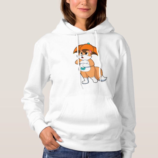 Pull À Capuche Renard avec parapluie (Devant)